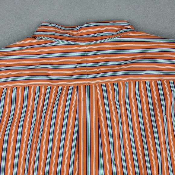 Ralph Lauren Shirt Men's XL Orange‎ Striped Classic Fit Button Down Casual - Picture 6 of 11